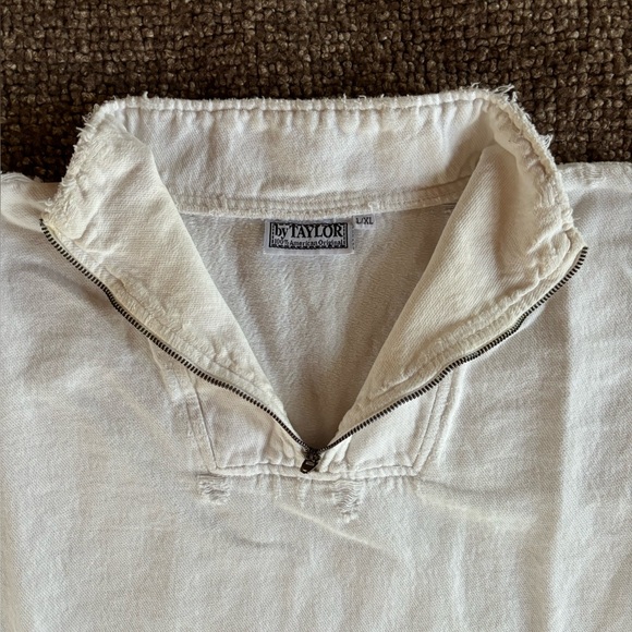 Vintage Distressed Cotton 1/4 Zip Pullover - Picture 2 of 14